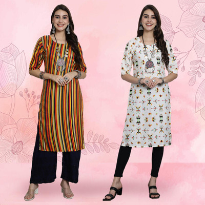 EthnicBasket Women Printed A-line Kurta(Multicolor)