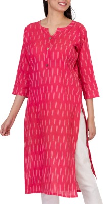 GMH Women Ikat A-line Kurta(Red)