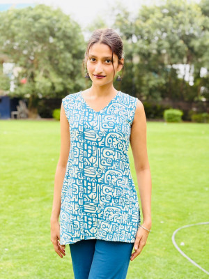 Majestykart Women Floral Print, Printed Straight Kurta(Blue)