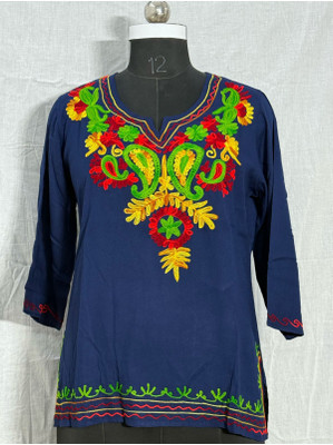 BRAZILLIANTUNIC Women Embroidered Straight Kurta(Multicolor)