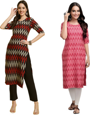 HouseOfCommon Women Self Design Straight Kurta(Multicolor)