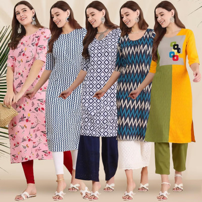 1 Stop Fashion Women Printed A-line Kurta(Multicolor)
