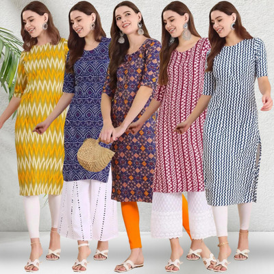 1 Stop Fashion Women Printed A-line Kurta(Multicolor)
