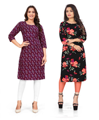 SAIKRUPA FASHION Women Printed A-line Kurta(Multicolor)