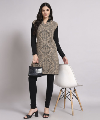 BIG Dreams Collection Women Self Design Straight Kurta(Brown)