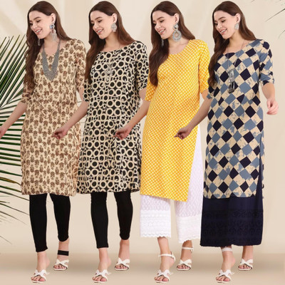 EthnicBasket Women Printed A-line Kurta(Multicolor)