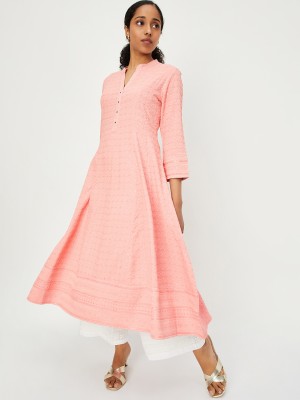 MAX Women Printed A-line Kurta(Pink)