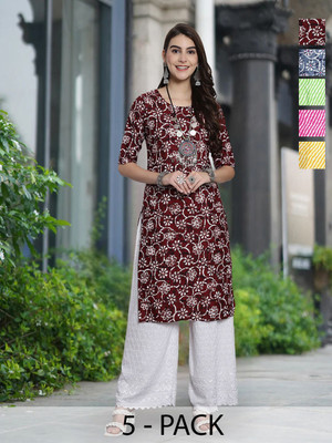 Moda Rapido Women Floral Print A-line Kurta(Multicolor)