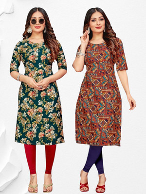 HouseOfCommon Women Embroidered Straight Kurta(Multicolor)