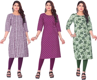 Dhruti Vaste Women Printed A-line Kurta(Multicolor)