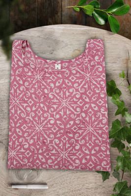 RIDDHI COLLECTION MALL Women Printed Straight Kurta(White, Pink)