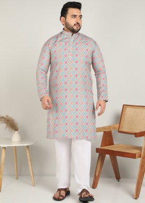 METRONAUT PLUS Men Printed A-line Kurta(Grey)