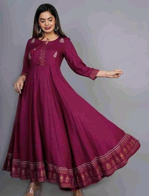 Mahalaxmi CREATION Women Washed Anarkali Kurta(Maroon)