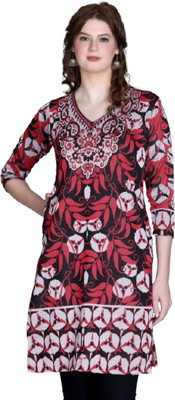 IRA CHOICE Women Printed A-line Kurta(Red)