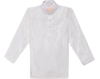 THANGAMAGAN Baby Boys Solid Straight Kurta(White)