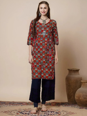 EthnicBasket Women Printed A-line Kurta(Multicolor)