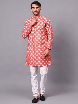 FireFish Men Self Design A-line Kurta(Multicolor)
