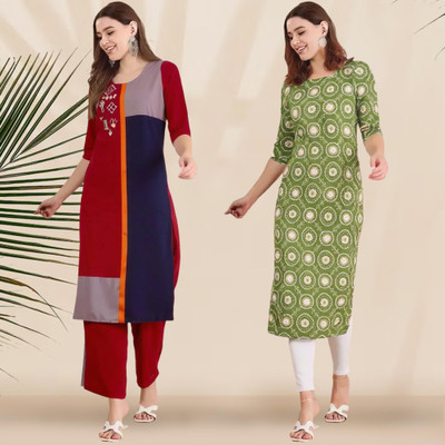 1 Stop Fashion Women Printed A-line Kurta(Multicolor)