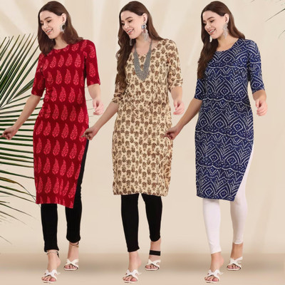 1 Stop Fashion Women Printed A-line Kurta(Multicolor)