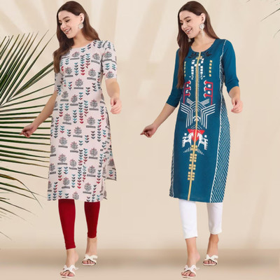 EthnicBasket Women Printed A-line Kurta(Multicolor)