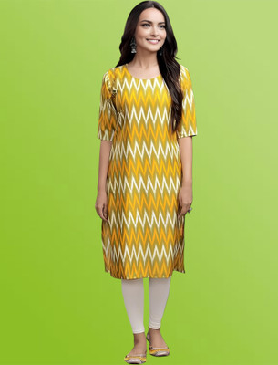 Dream Beauty Fashion Women Printed A-line Kurta(Yellow)