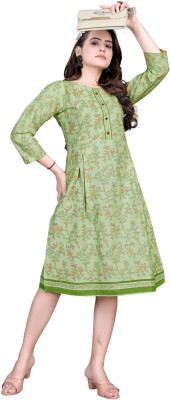 Dishani Women Ethnic Dress Green Dress