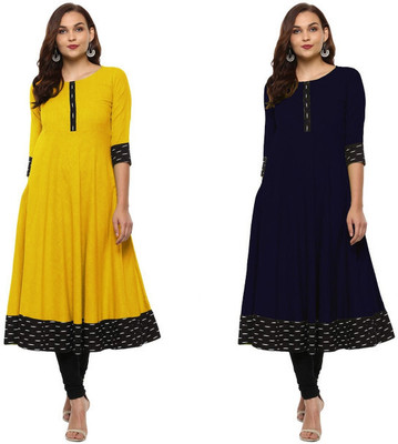 YOVA STYLE Women Printed Anarkali Kurta(Multicolor)