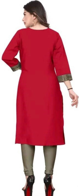 Virass Creation Women Solid A-line Kurta(Red)