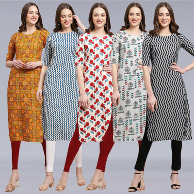 1 Stop Fashion Women Printed A-line Kurta(Multicolor)
