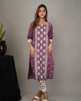 Abayas Fashion Women Dyed/Ombre, Printed Ethnic Dress Kurta(Blue)