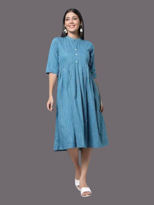 THEICON Women Bodycon Blue Knee Length Dress