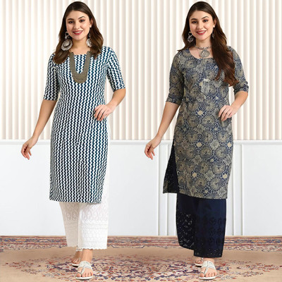 1 Stop Fashion Women Printed A-line Kurta(Multicolor)