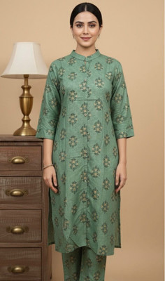 LoraFashions Women Printed A-line Kurta(Green)