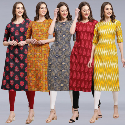 1 Stop Fashion Women Printed A-line Kurta(Multicolor)