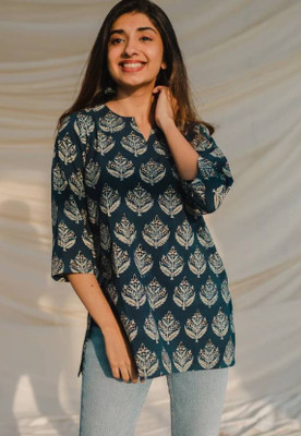 Gokhru Women Printed Straight Kurta(Multicolor)