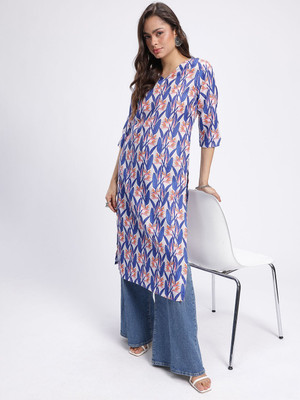 Anouk Rustic Women Floral Print Straight Kurta(Multicolor)