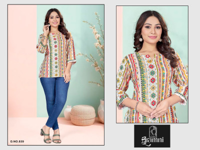 SuRamni Women Printed Straight Kurta(White)