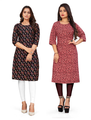 SUMITA SAREE Women Printed Straight Kurta(Multicolor)