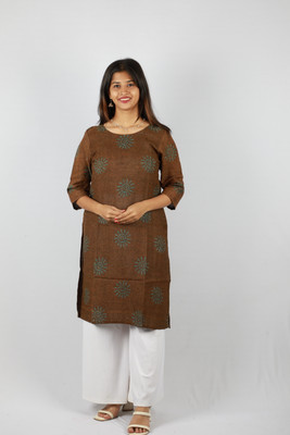 The Rashmi Shikha Women Self Design A-line Kurta(Brown)