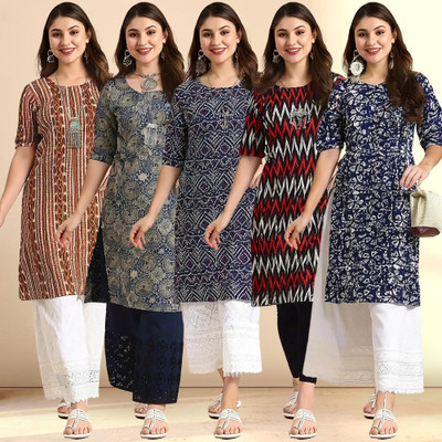 1 Stop Fashion Women Printed A-line Kurta(Multicolor)