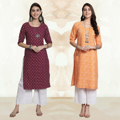 Moda Rapido Women Printed A-line Kurta(Multicolor)