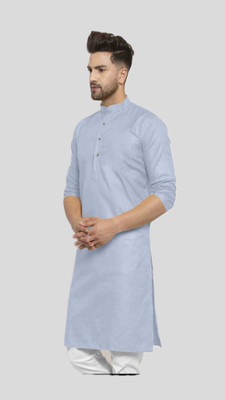 VINAARI Men Solid A-line Kurta(Grey)