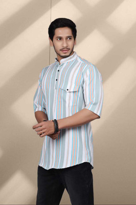 Braxumber Men Embroidered Straight Kurta(Multicolor)