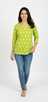 HB CLOTHING Girls Printed Straight Kurta(Light Green)