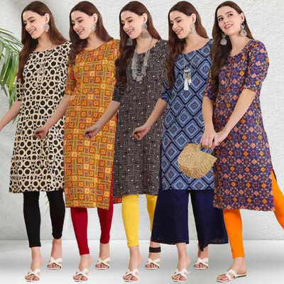 EthnicBasket Women Printed A-line Kurta(Multicolor)