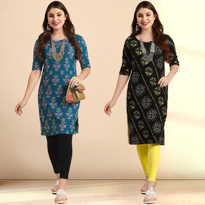 1 Stop Fashion Women Printed A-line Kurta(Multicolor)