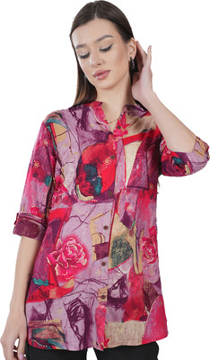 StyFun Women Floral Print Tunic Kurta(Purple)
