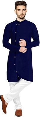 BMJDENTERPRISE Men Solid Straight Kurta(Dark Blue)