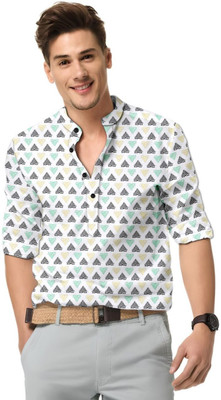ALVIN ENTERPRISE Men Printed Straight Kurta(White)