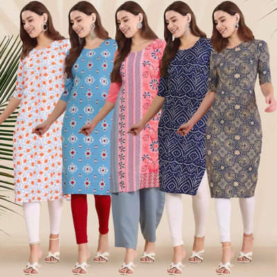 1 Stop Fashion Women Printed A-line Kurta(Multicolor)